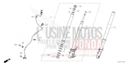 FOURCHETTE AVANT MSX125AP de 2023